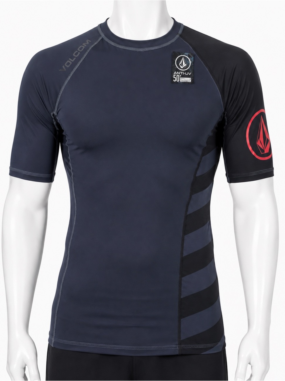 Volcom Men's Navy Rash Guard Swim Shirt - UPF 50+